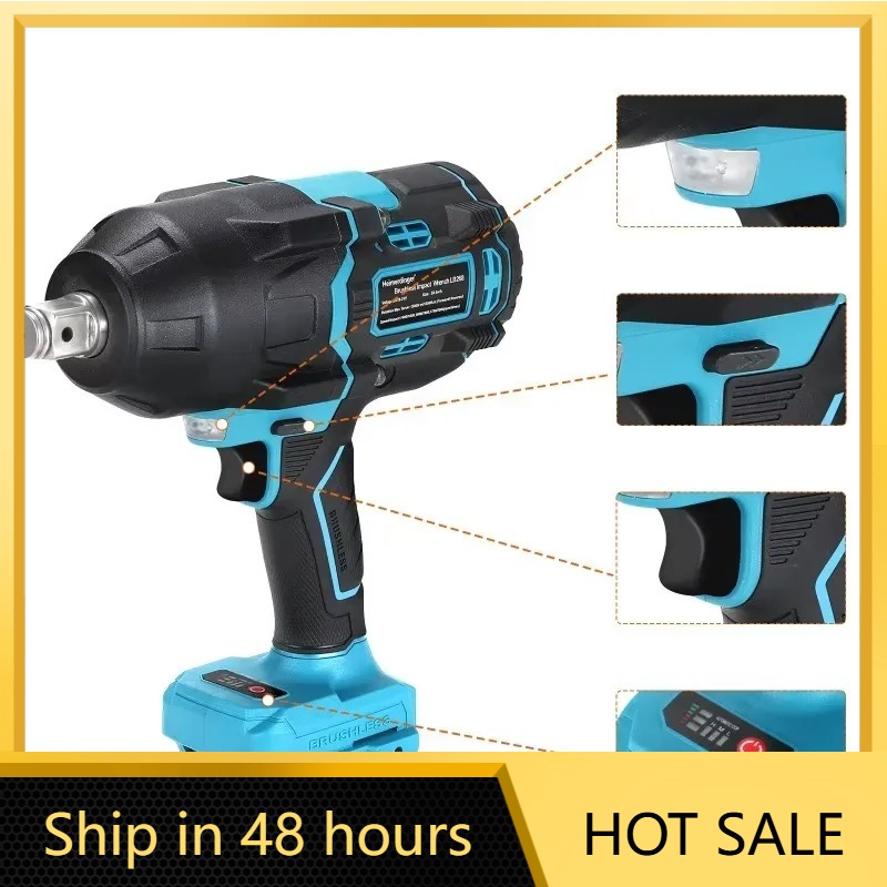 Power Tools Impact Wrench - Avvitatore a impulsi senza fili Heimerdinger