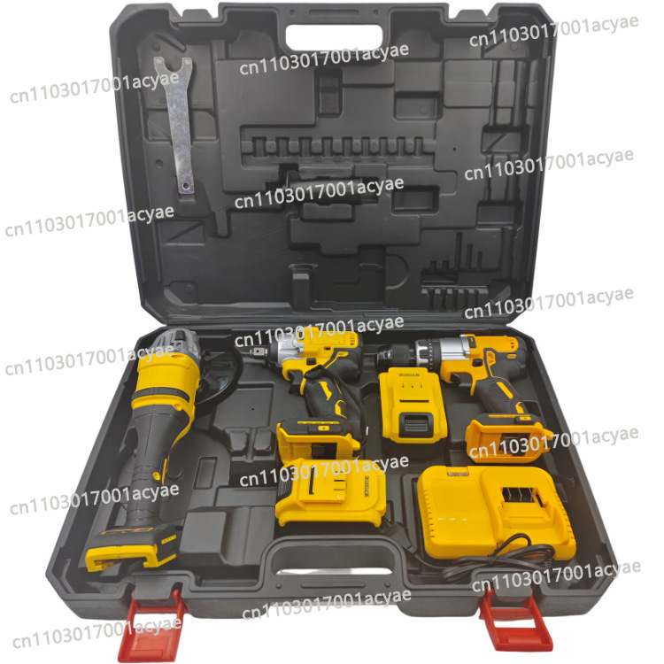 Kit Power Tools - Set Combinato Smerigliatrice Angolare e Trapano