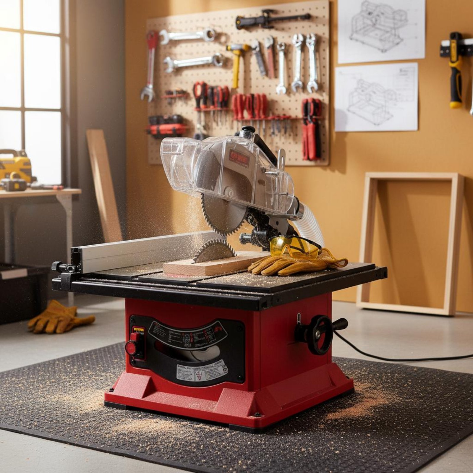 Power Tools Safety - Protezione Antipolvere Trasparente per Sega da