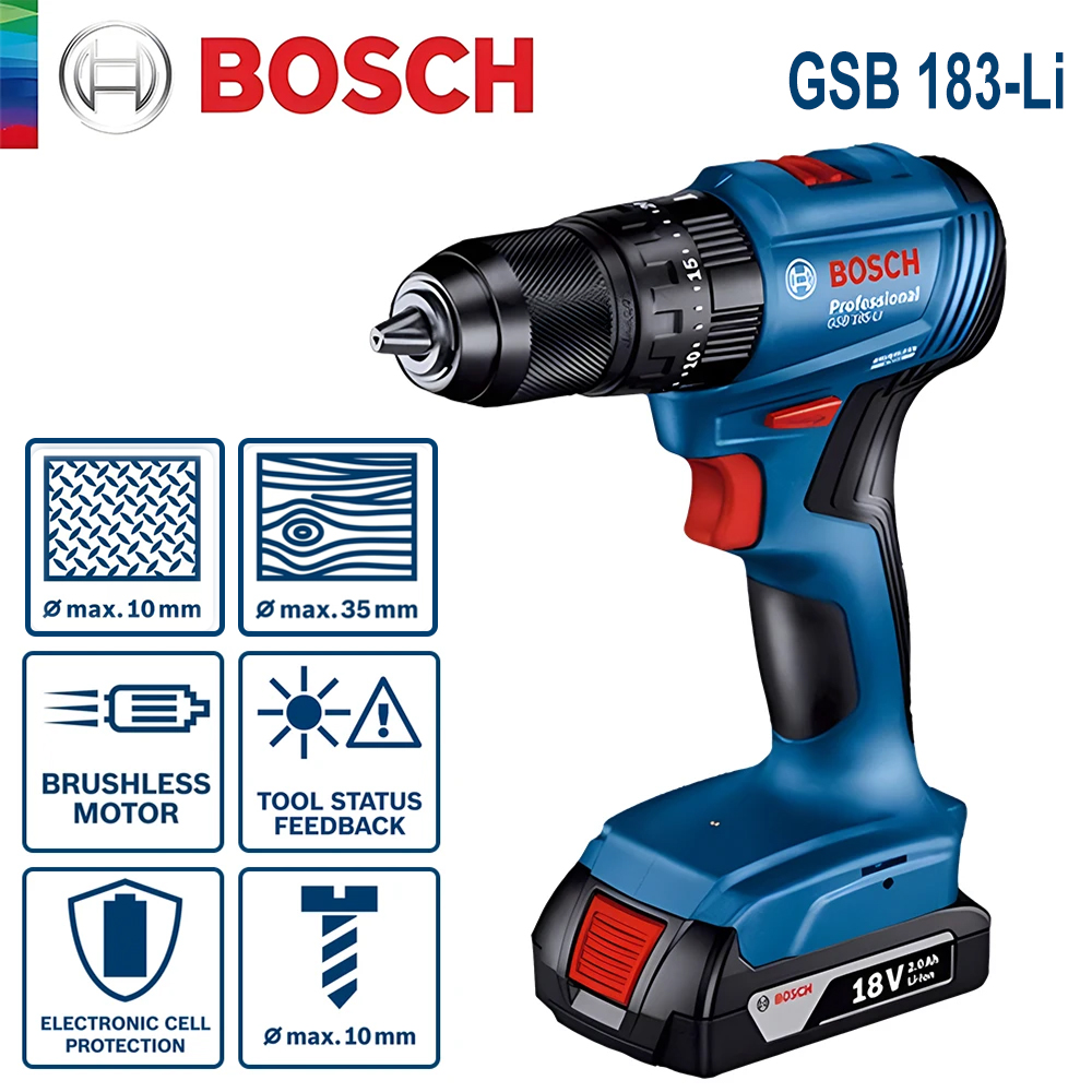 Power Tools Bosch - Trapano Avvitatore Elettrico Bosch GSB 183-LI,